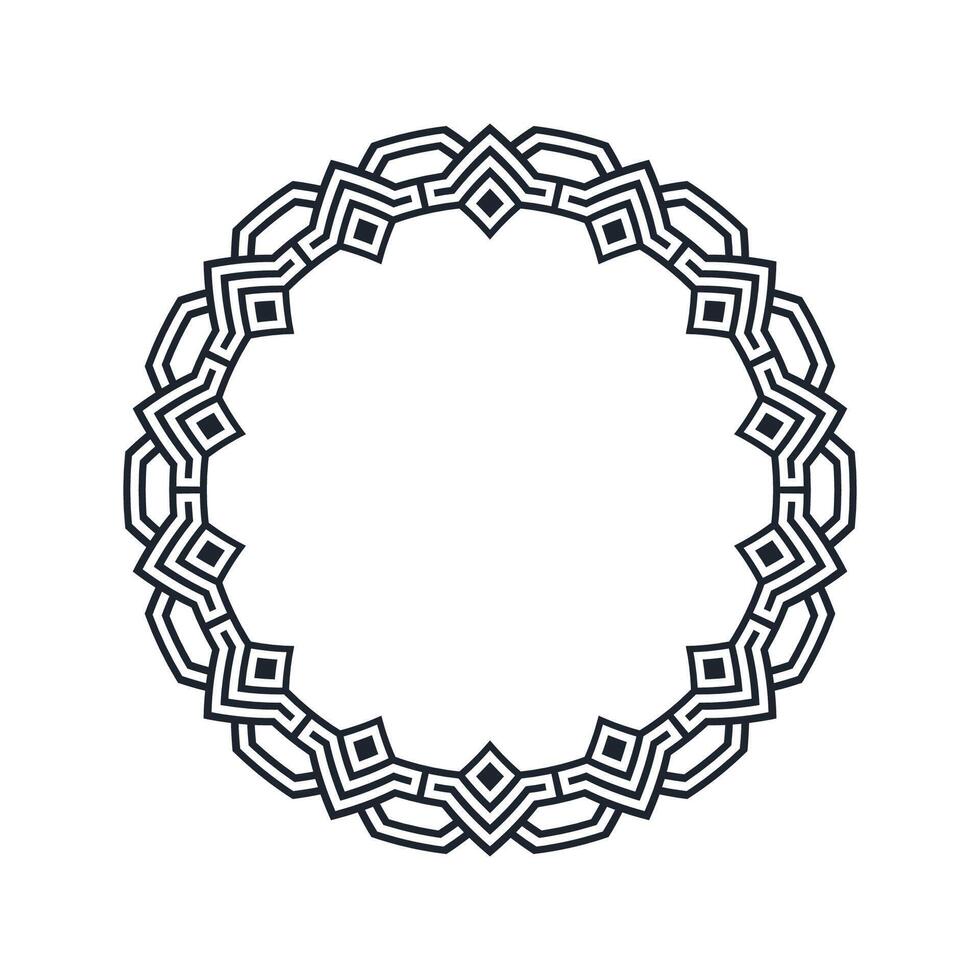Ornamental pattern design circle frame. Ornamental Circular Knot Pattern. Border pattern design vector
