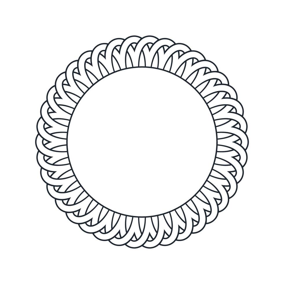 Ornamental pattern design circle frame. Ornamental Circular Knot Pattern. Border pattern design vector