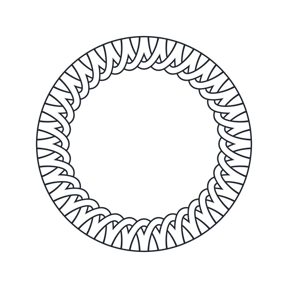 Ornamental pattern design circle frame. Ornamental Circular Knot Pattern. Border pattern design vector