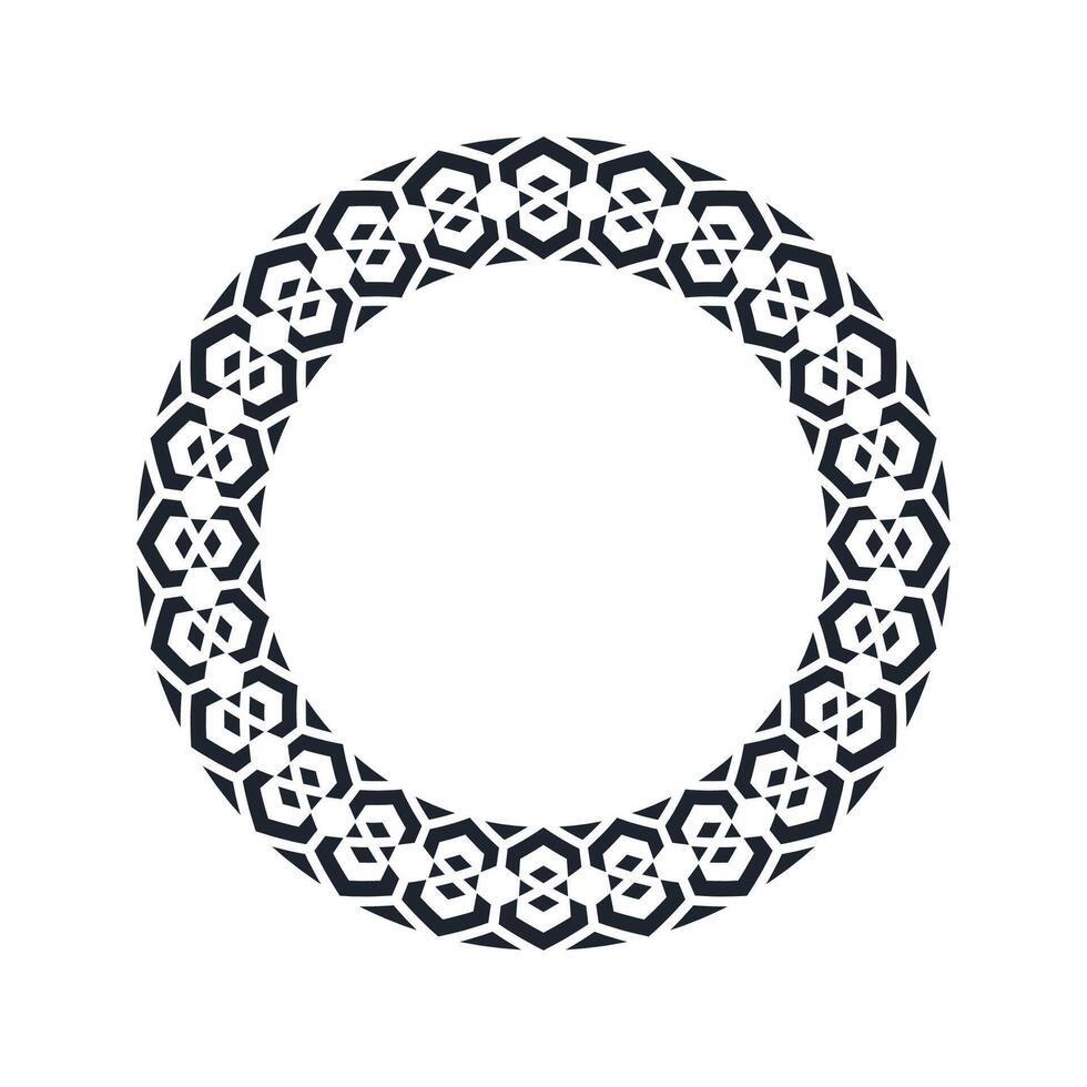 Ornamental pattern design circle frame. Ornamental Circular Knot Pattern. Border pattern design vector