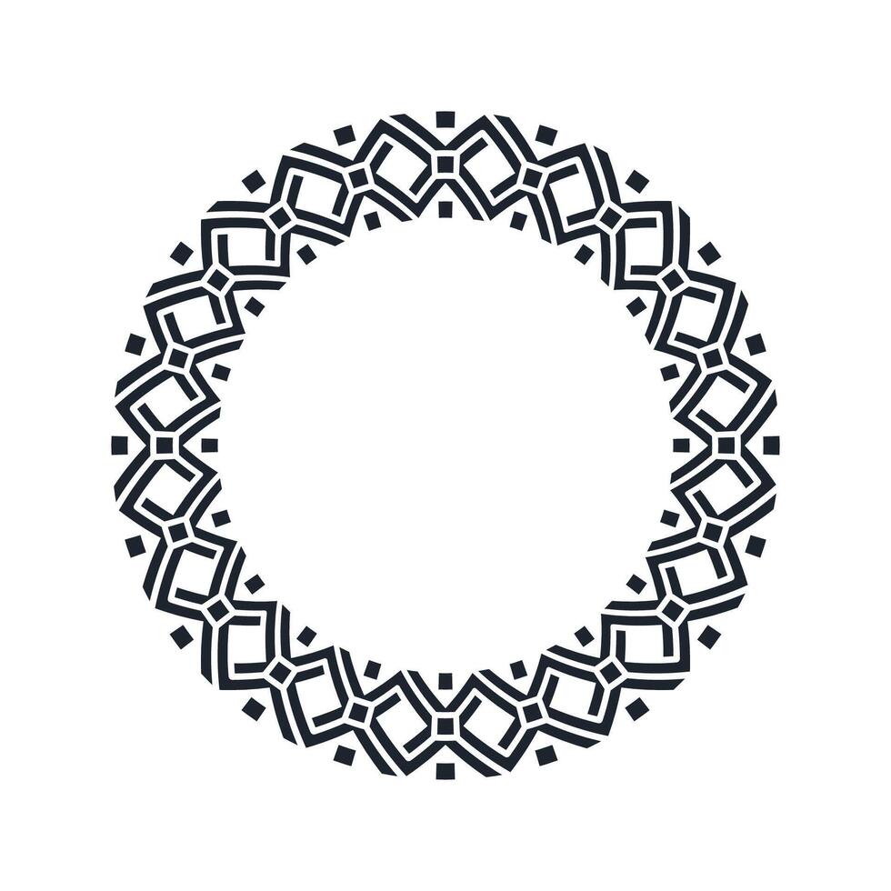 Ornamental pattern design circle frame. Ornamental Circular Knot Pattern. Border pattern design vector