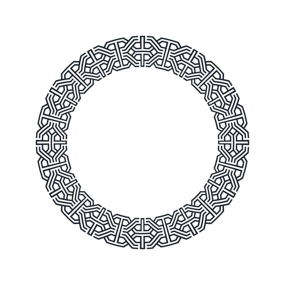Ornamental pattern design circle frame. Ornamental Circular Knot Pattern. Border pattern design vector
