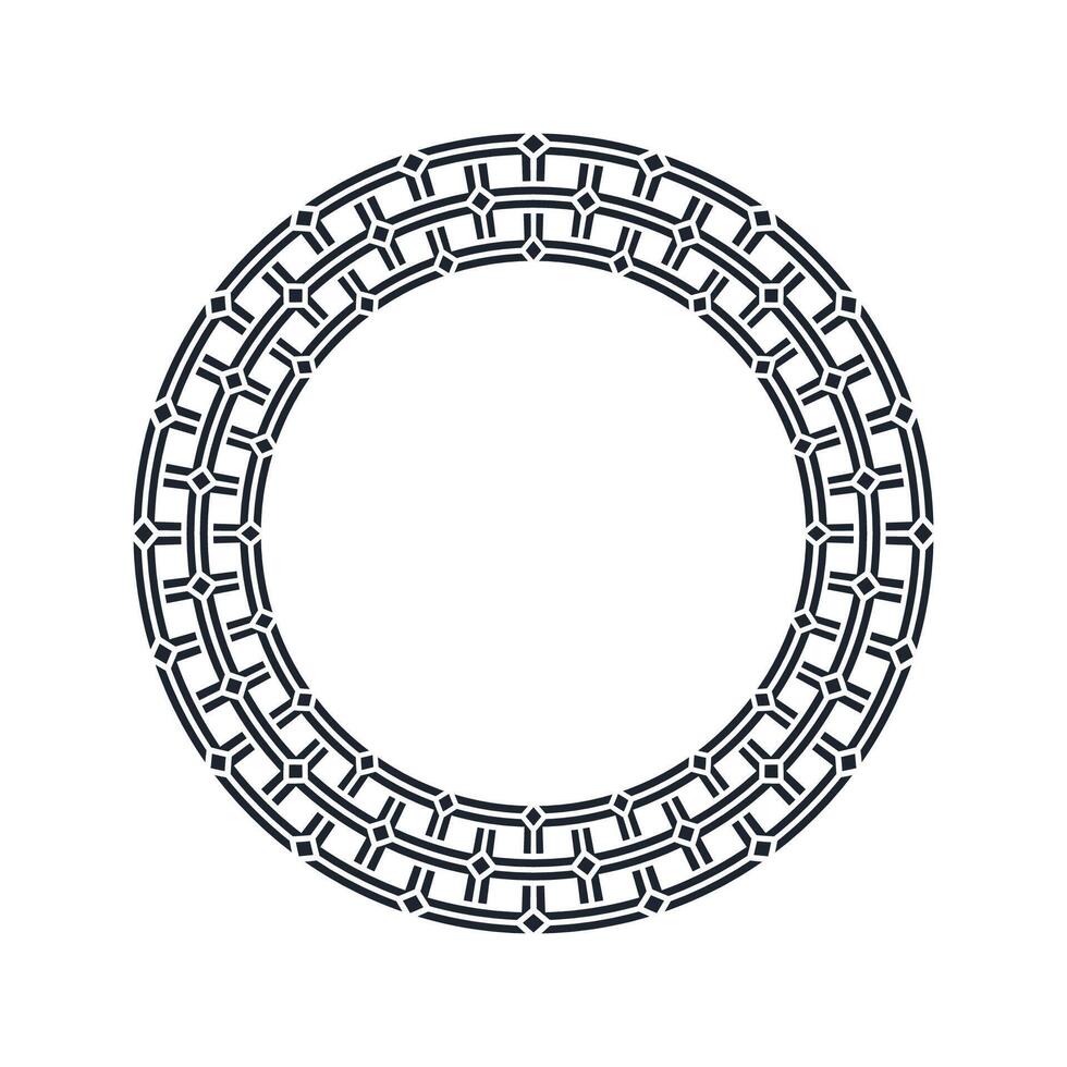 Ornamental pattern design circle frame. Ornamental Circular Knot Pattern. Border pattern design vector