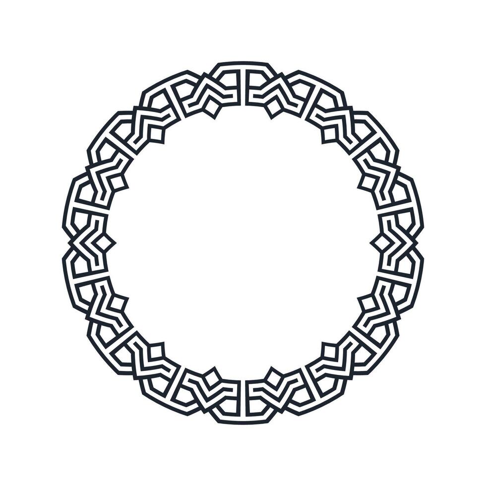 Ornamental pattern design circle frame. Ornamental Circular Knot Pattern. Border pattern design vector