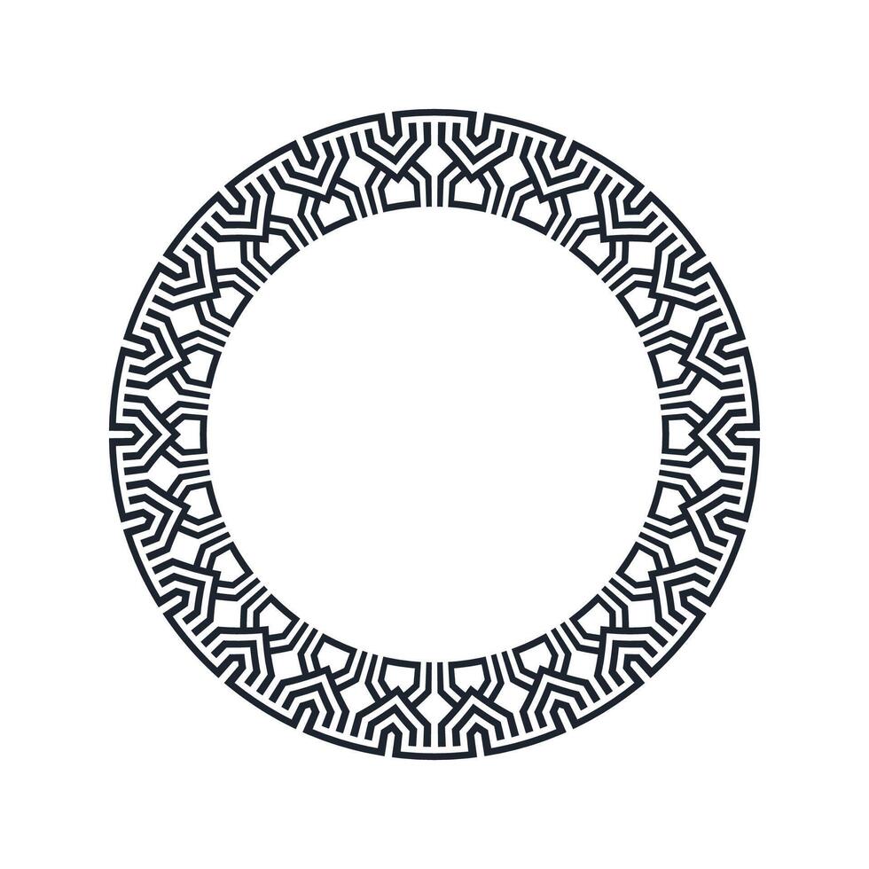 Ornamental pattern design circle frame. Ornamental Circular Knot Pattern. Border pattern design vector