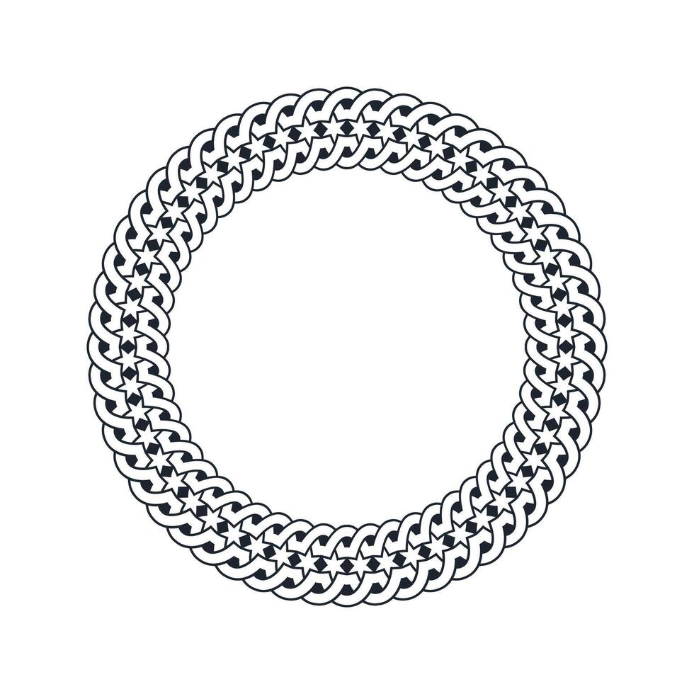 Ornamental pattern design circle frame. Ornamental Circular Knot Pattern. Border pattern design vector