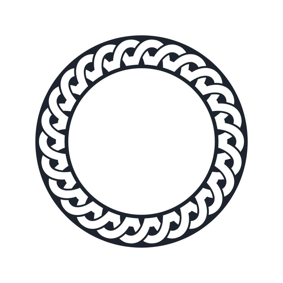Ornamental pattern design circle frame. Ornamental Circular Knot Pattern. Border pattern design vector