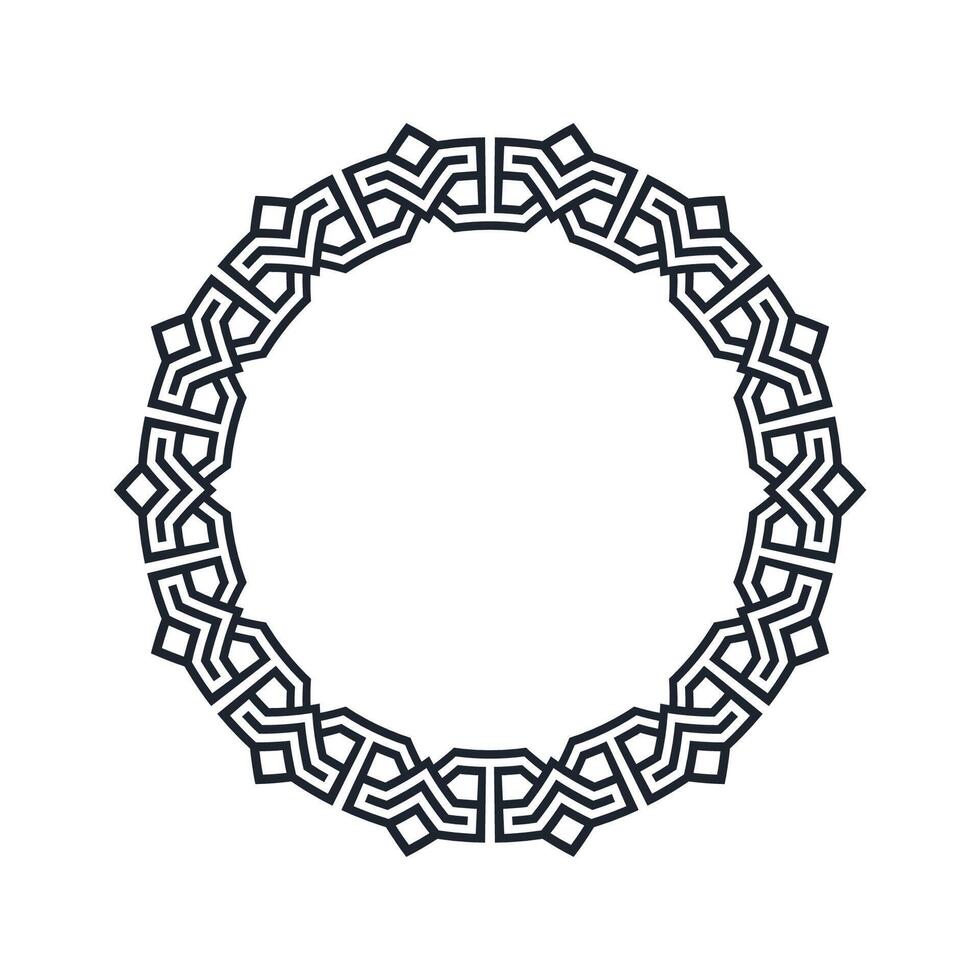 Ornamental pattern design circle frame. Ornamental Circular Knot Pattern. Border pattern design vector