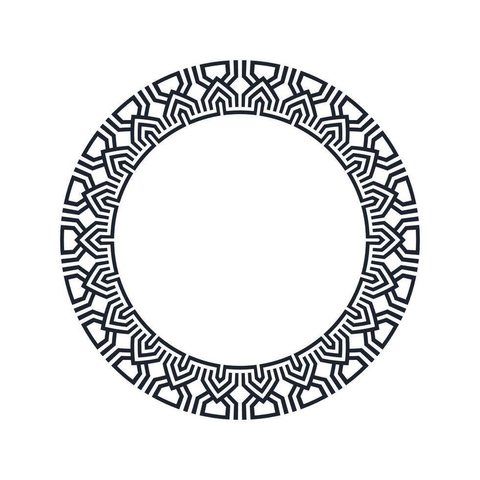 Ornamental pattern design circle frame. Ornamental Circular Knot Pattern. Border pattern design vector