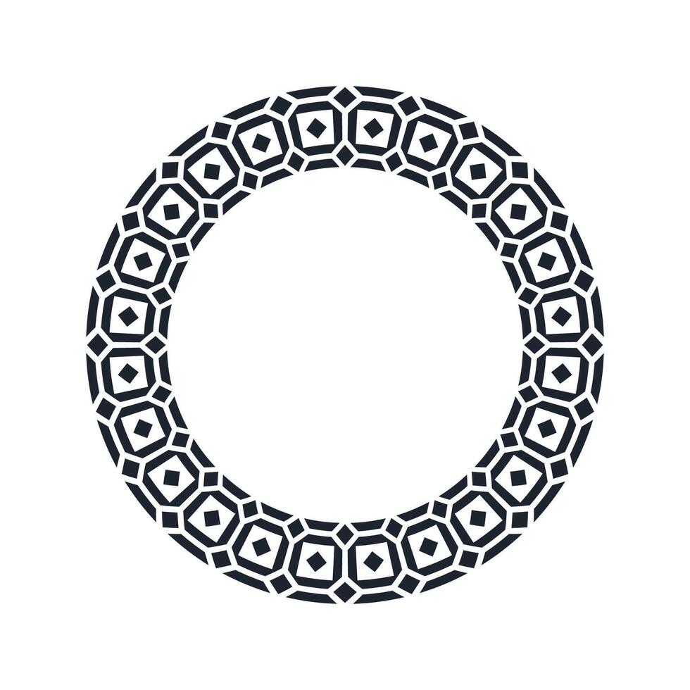Ornamental pattern design circle frame. Ornamental Circular Knot Pattern. Border pattern design vector
