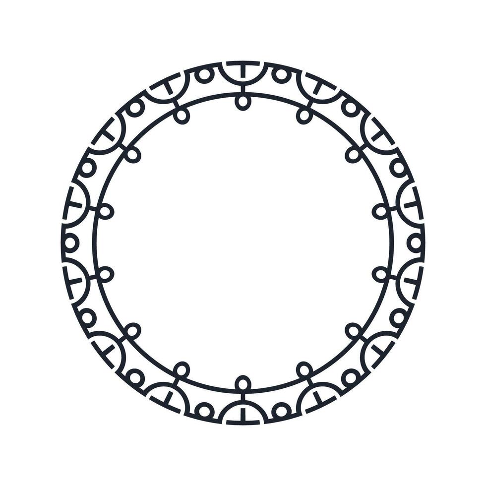 Ornamental pattern design circle frame. Ornamental Circular Knot Pattern. Border pattern design vector