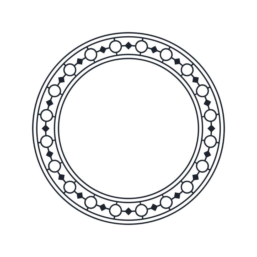 Ornamental pattern design circle frame. Ornamental Circular Knot Pattern. Border pattern design vector