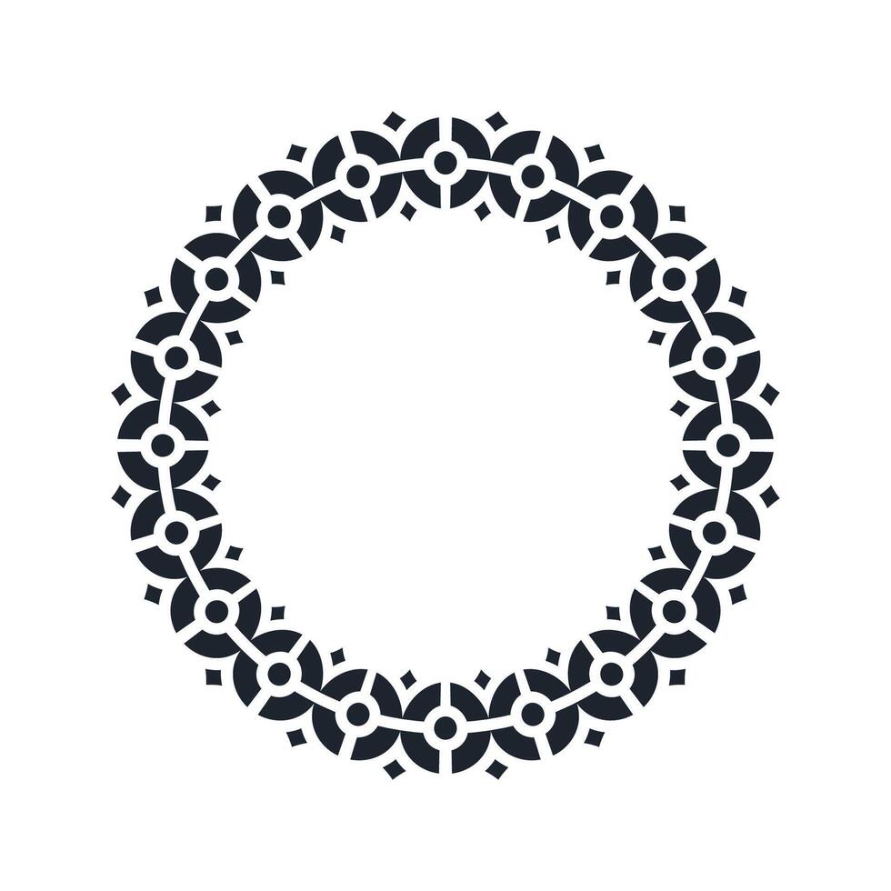 Ornamental pattern design circle frame. Ornamental Circular Knot Pattern. Border pattern design vector