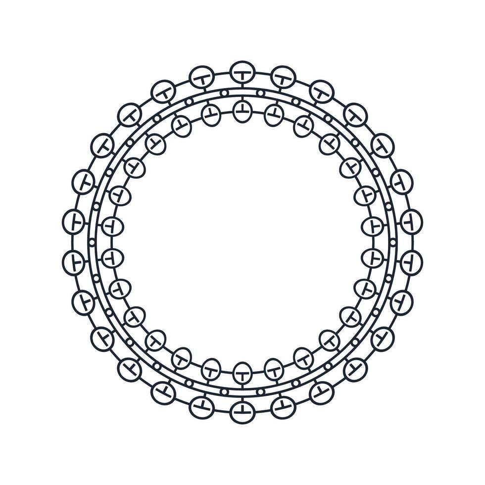 Ornamental pattern design circle frame. Ornamental Circular Knot Pattern. Border pattern design vector
