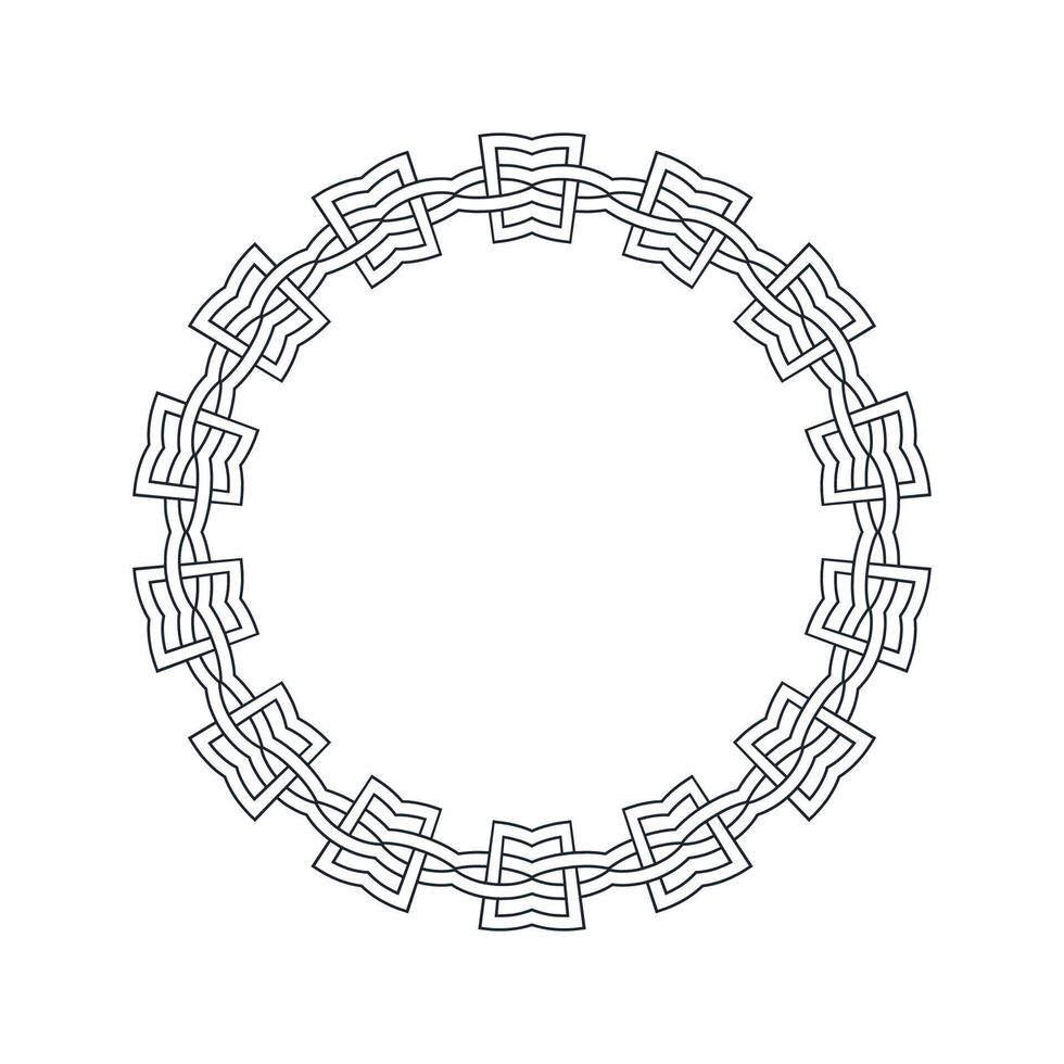 Ornamental pattern design circle frame. Ornamental Circular Knot Pattern. Border pattern design vector