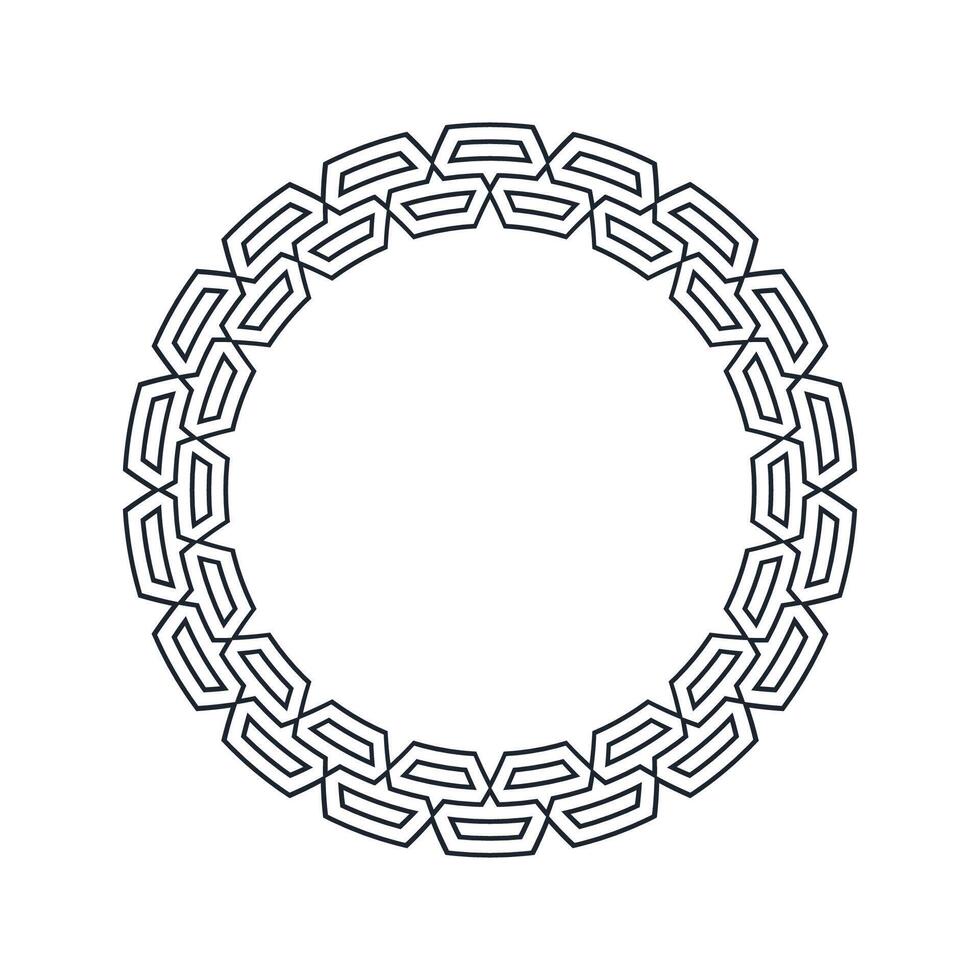Ornamental pattern design circle frame. Ornamental Circular Knot Pattern. Border pattern design vector