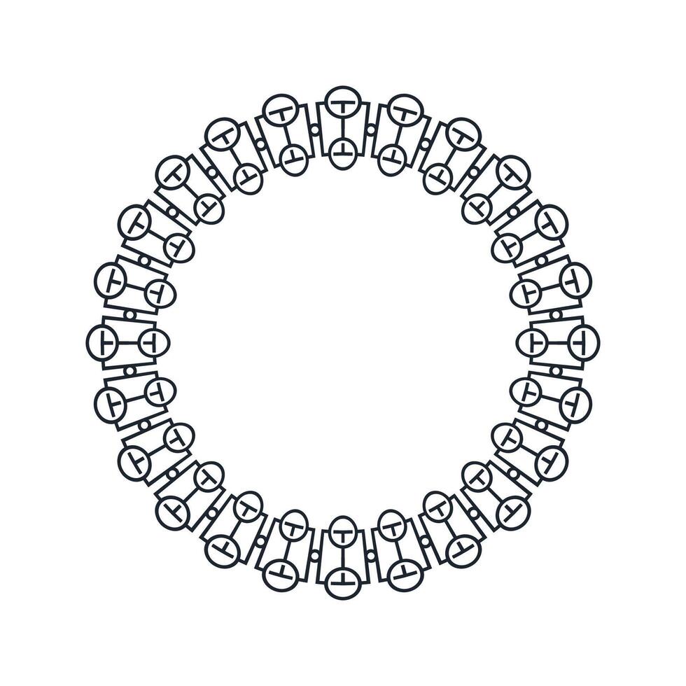 Ornamental pattern design circle frame. Ornamental Circular Knot Pattern. Border pattern design vector