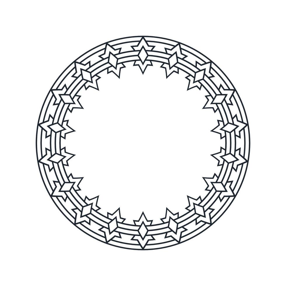 Ornamental pattern design circle frame. Ornamental Circular Knot Pattern. Border pattern design vector