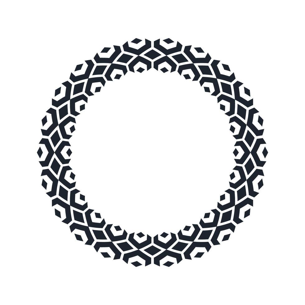 Ornamental pattern design circle frame. Ornamental Circular Knot Pattern. Border pattern design vector