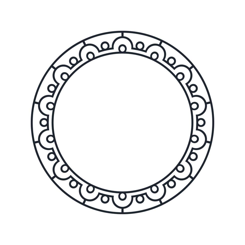 Ornamental pattern design circle frame. Ornamental Circular Knot Pattern. Border pattern design vector