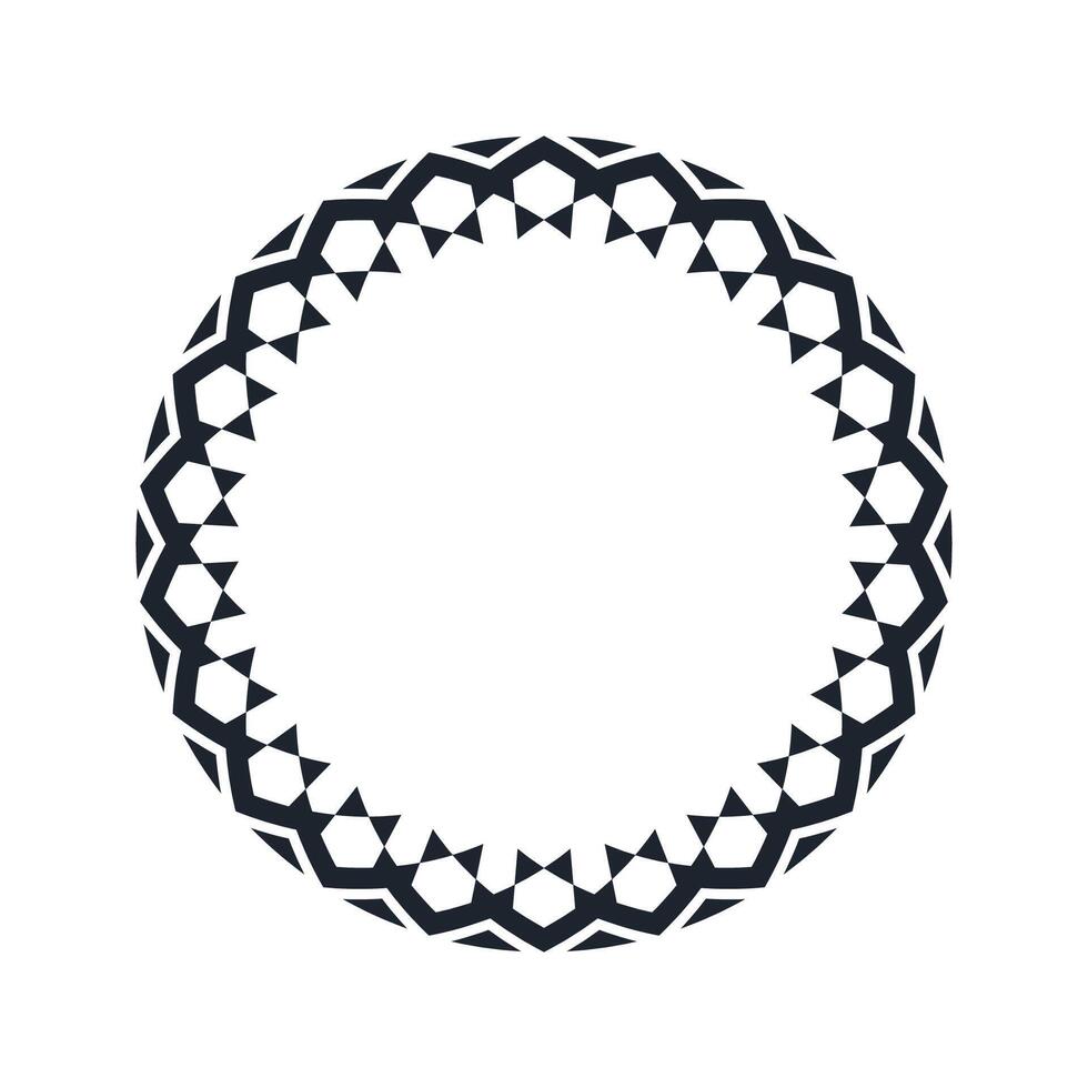 Ornamental pattern design circle frame. Ornamental Circular Knot Pattern. Border pattern design vector