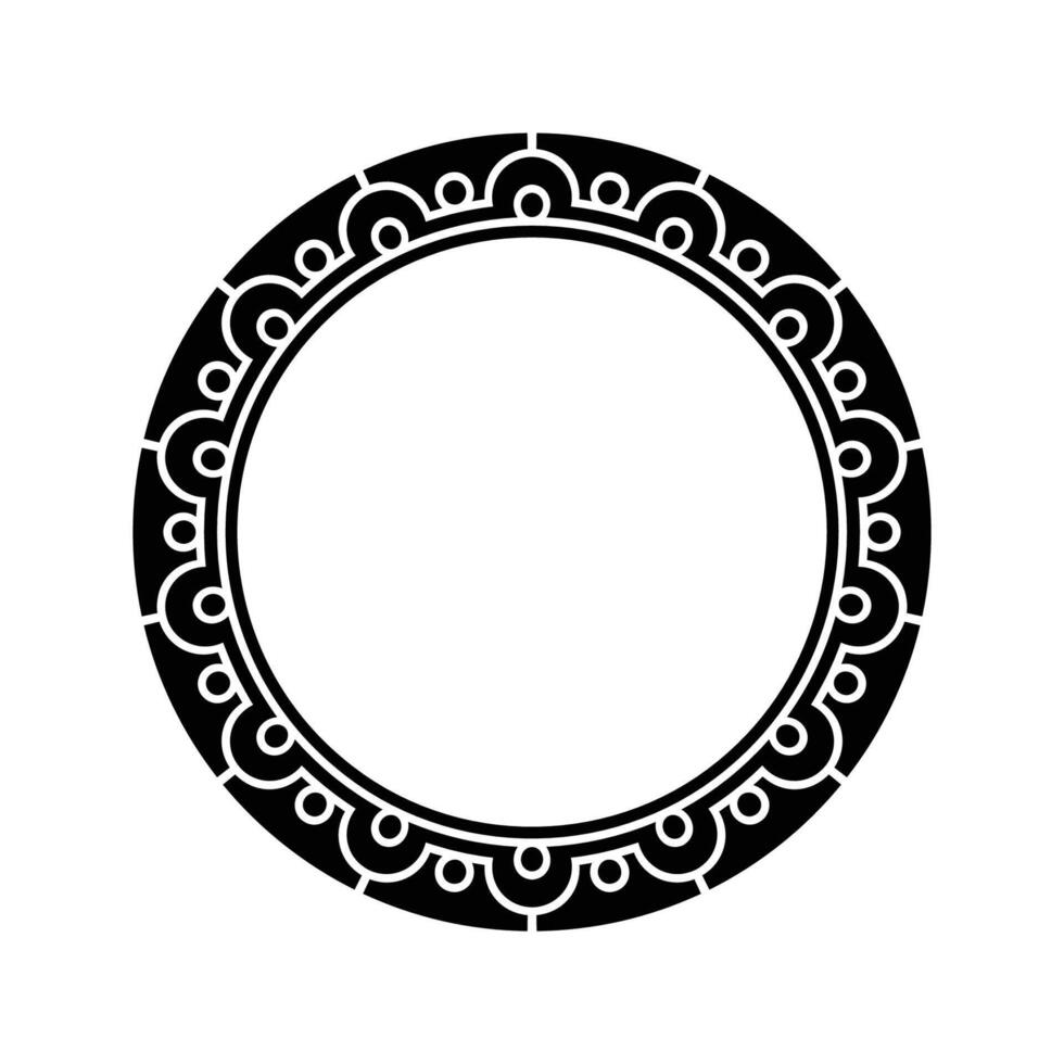 Ornamental pattern design circle frame. Ornamental Circular Knot Pattern. Border pattern design vector