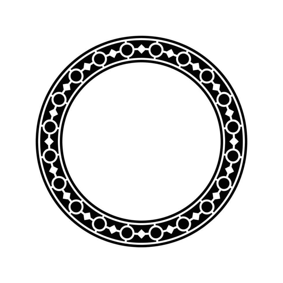 Ornamental pattern design circle frame. Ornamental Circular Knot Pattern. Border pattern design vector
