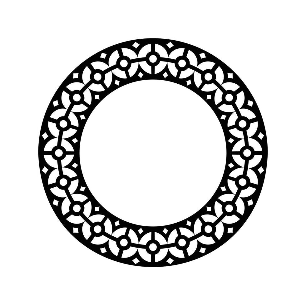 Ornamental pattern design circle frame. Ornamental Circular Knot Pattern. Border pattern design vector