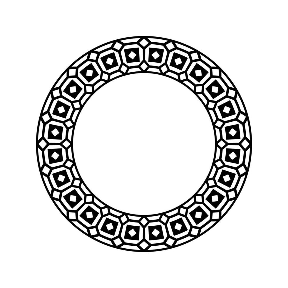 Ornamental pattern design circle frame. Ornamental Circular Knot Pattern. Border pattern design vector