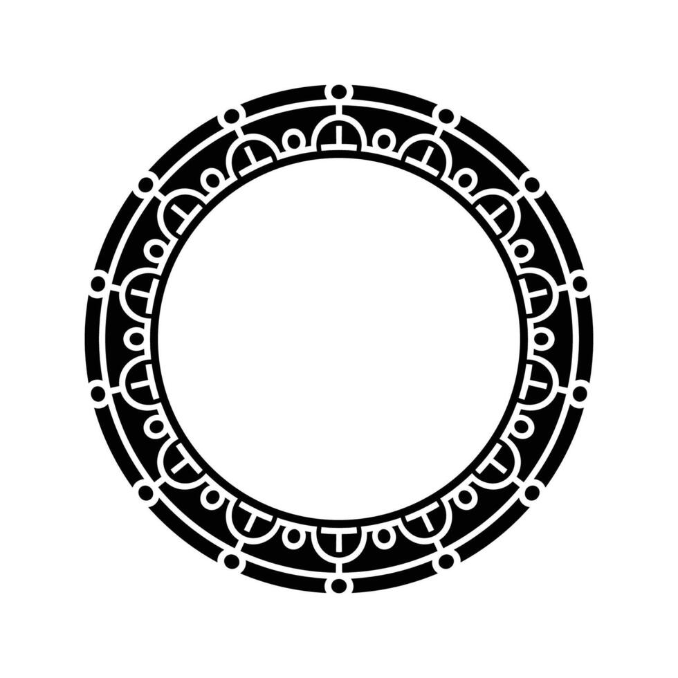 Ornamental pattern design circle frame. Ornamental Circular Knot Pattern. Border pattern design vector
