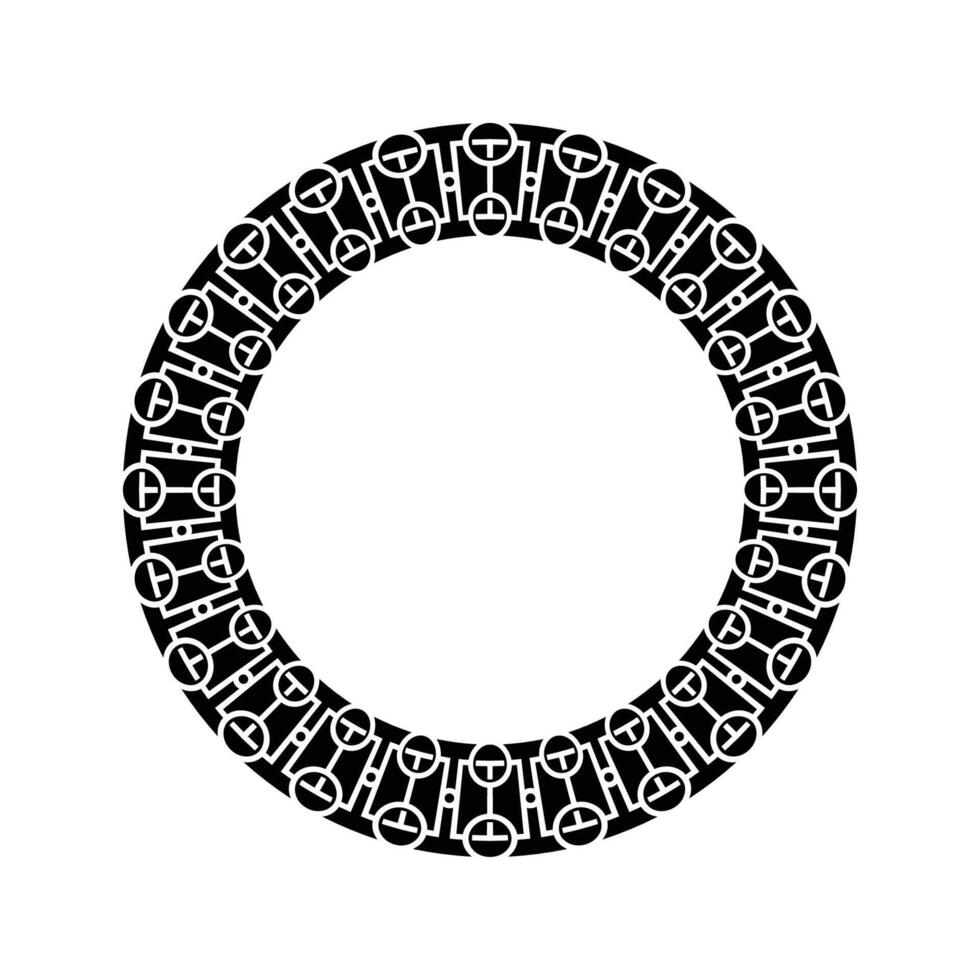 Ornamental pattern design circle frame. Ornamental Circular Knot Pattern. Border pattern design vector