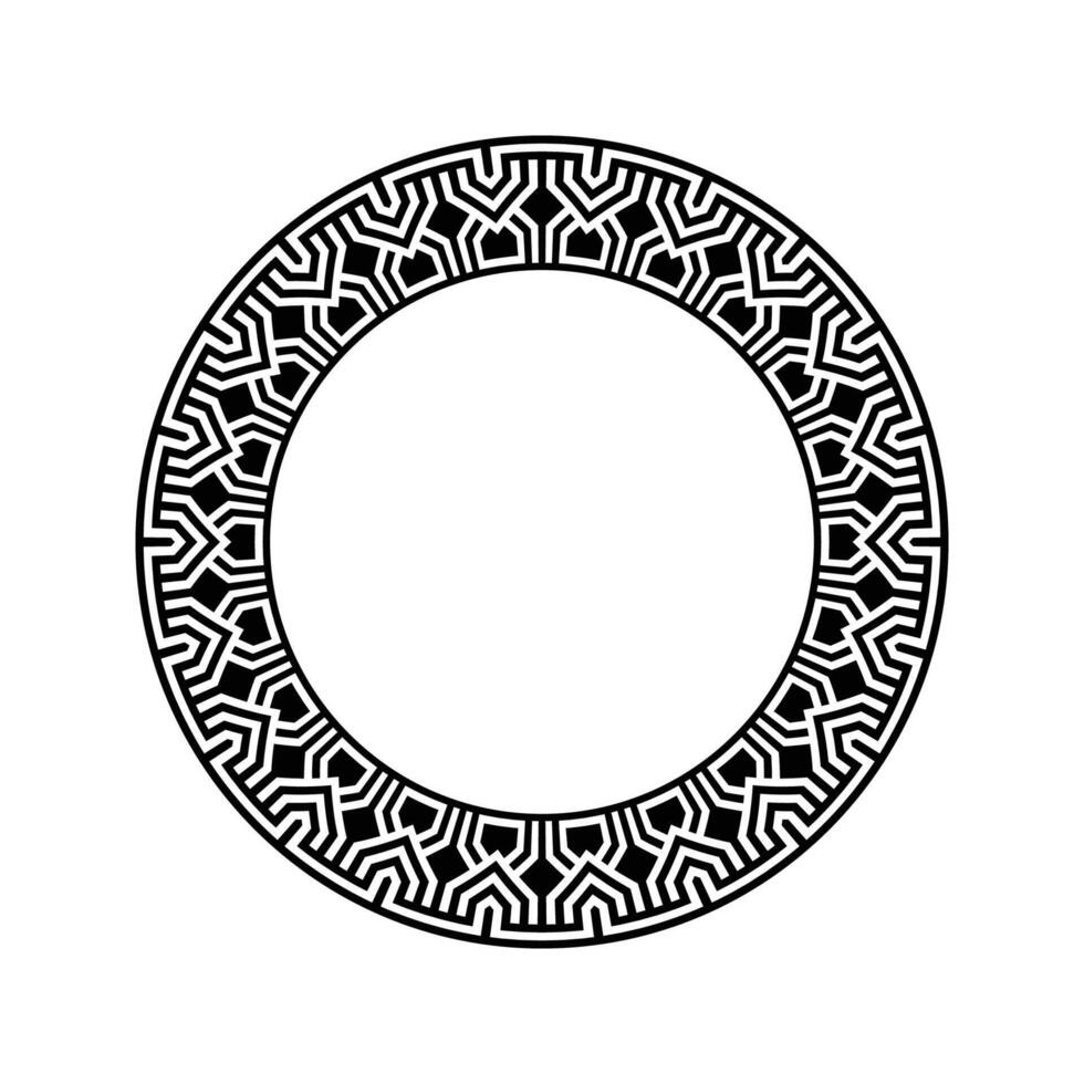 Ornamental pattern design circle frame. Ornamental Circular Knot Pattern. Border pattern design vector