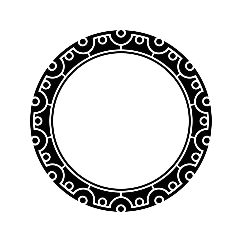 Ornamental pattern design circle frame. Ornamental Circular Knot Pattern. Border pattern design vector
