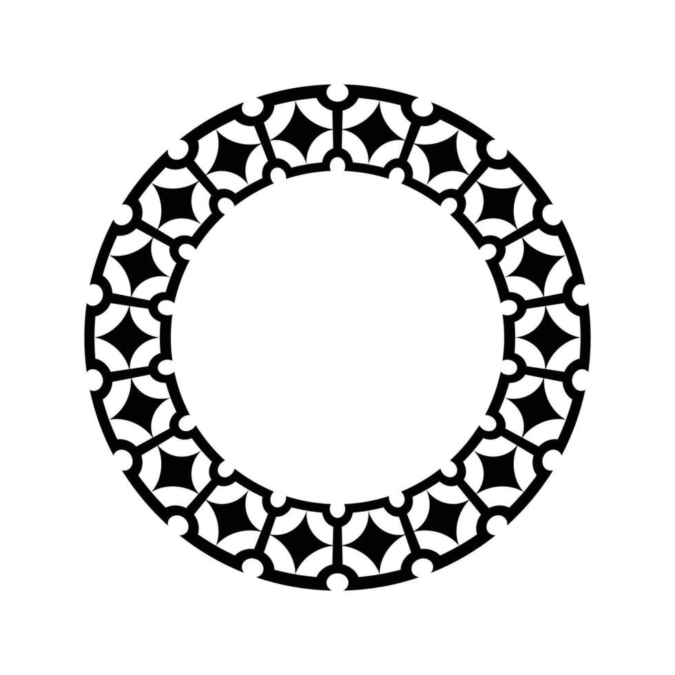 Ornamental pattern design circle frame. Ornamental Circular Knot Pattern. Border pattern design vector