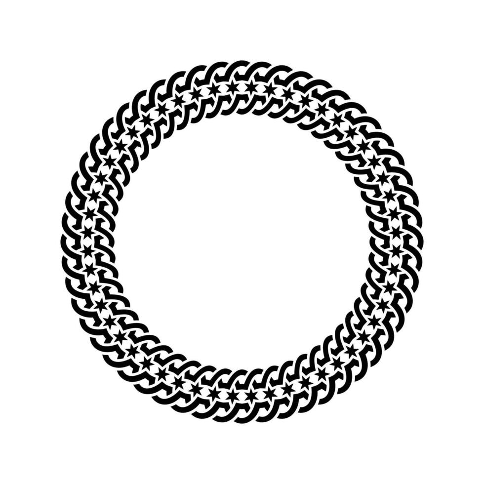 Ornamental pattern design circle frame. Ornamental Circular Knot Pattern. Border pattern design vector