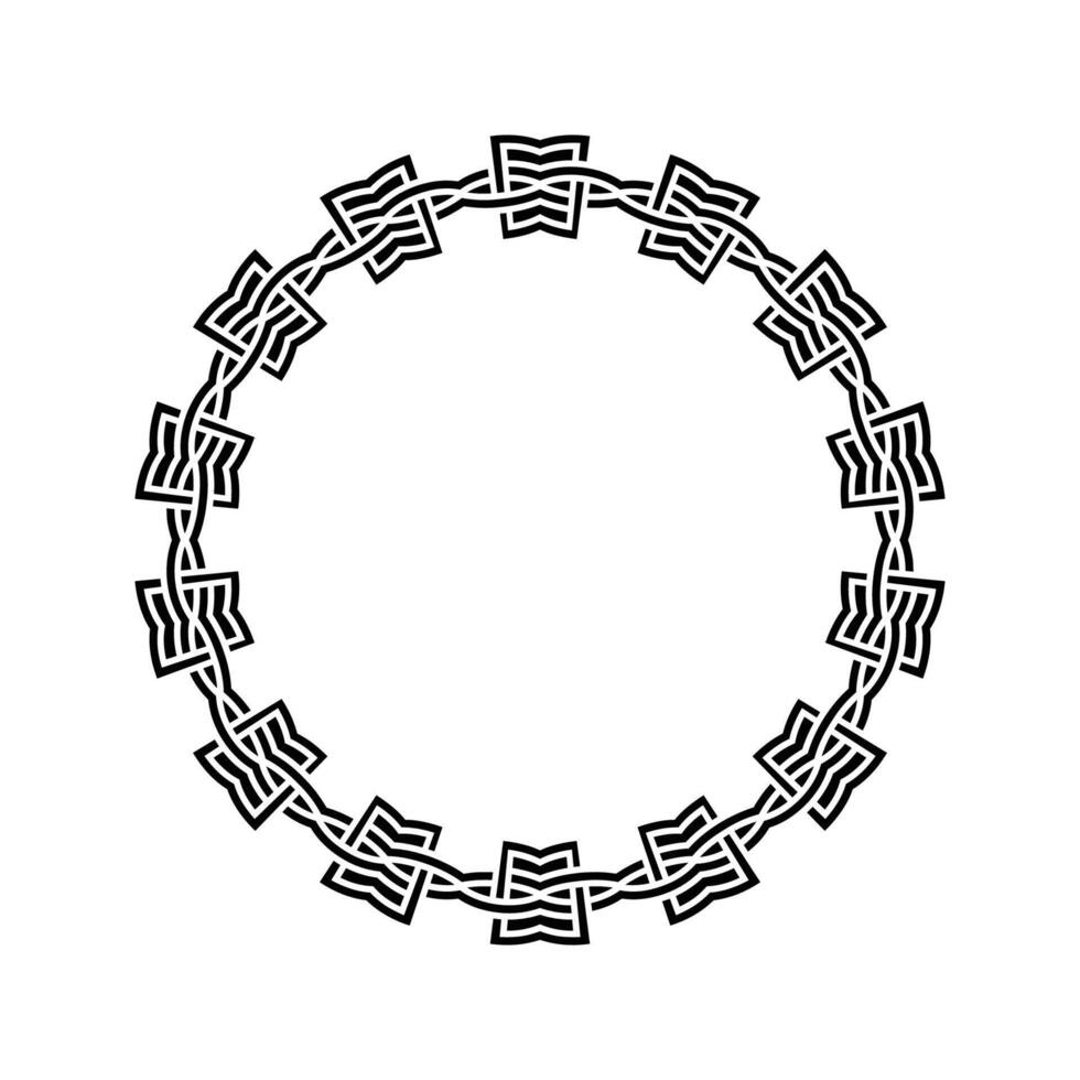 Ornamental pattern design circle frame. Ornamental Circular Knot Pattern. Border pattern design vector