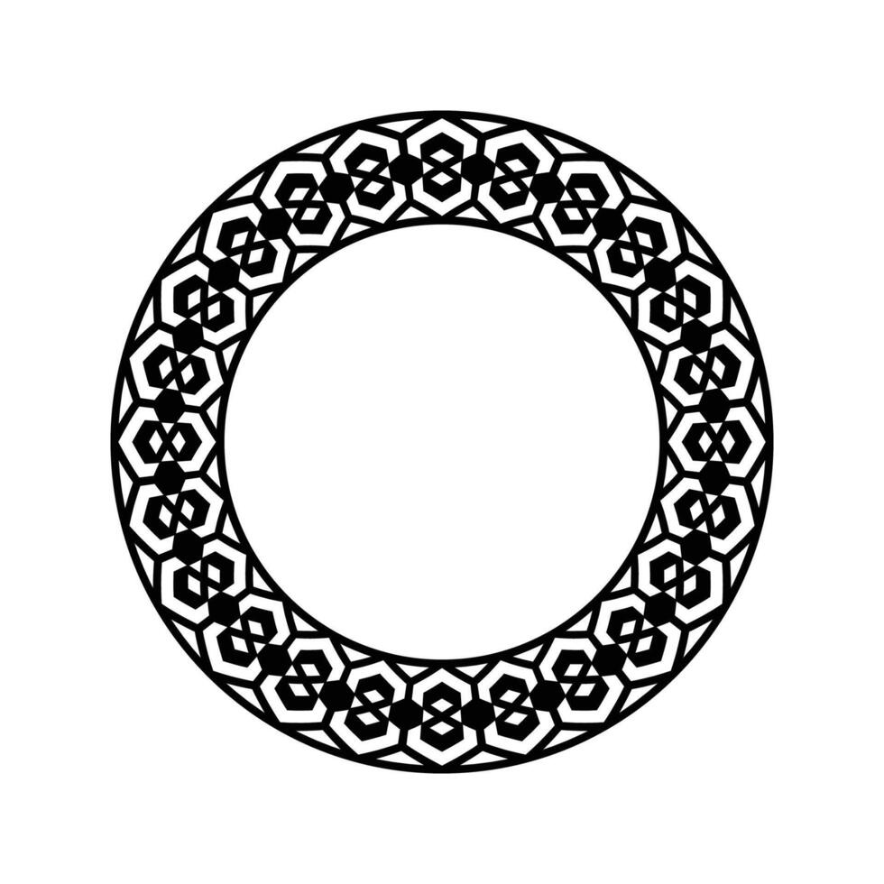 Ornamental pattern design circle frame. Ornamental Circular Knot Pattern. Border pattern design vector