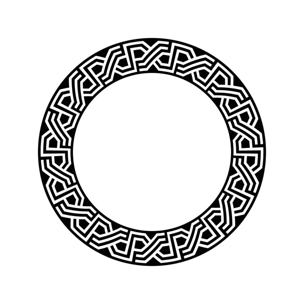 Ornamental pattern design circle frame. Ornamental Circular Knot Pattern. Border pattern design vector