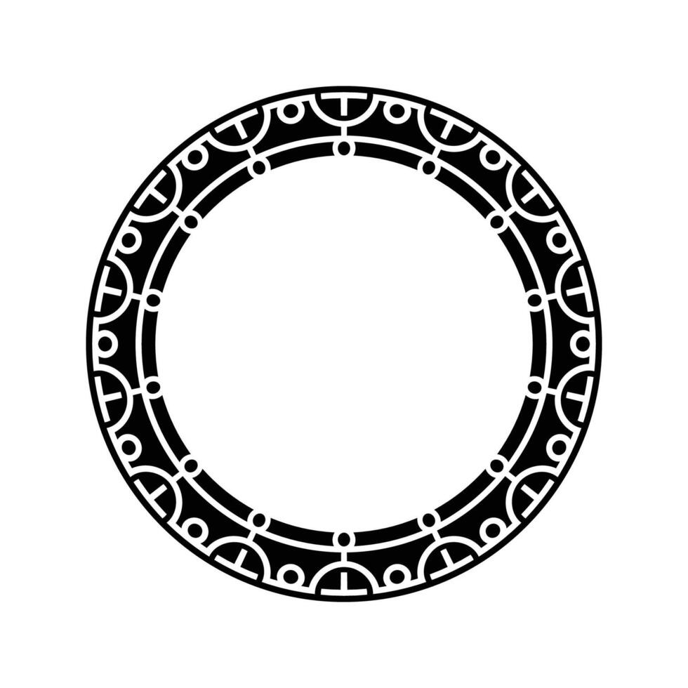 Ornamental pattern design circle frame. Ornamental Circular Knot Pattern. Border pattern design vector