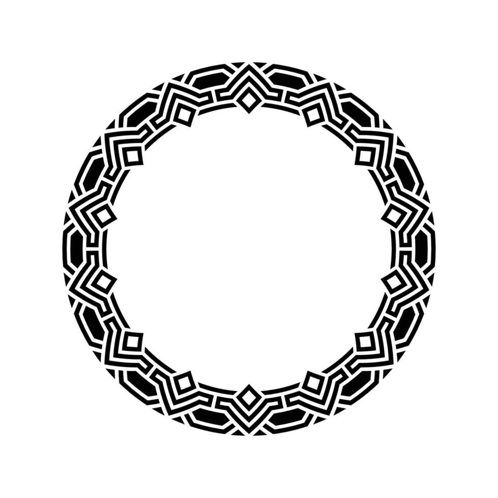 Ornamental pattern design circle frame. Ornamental Circular Knot Pattern. Border pattern design vector