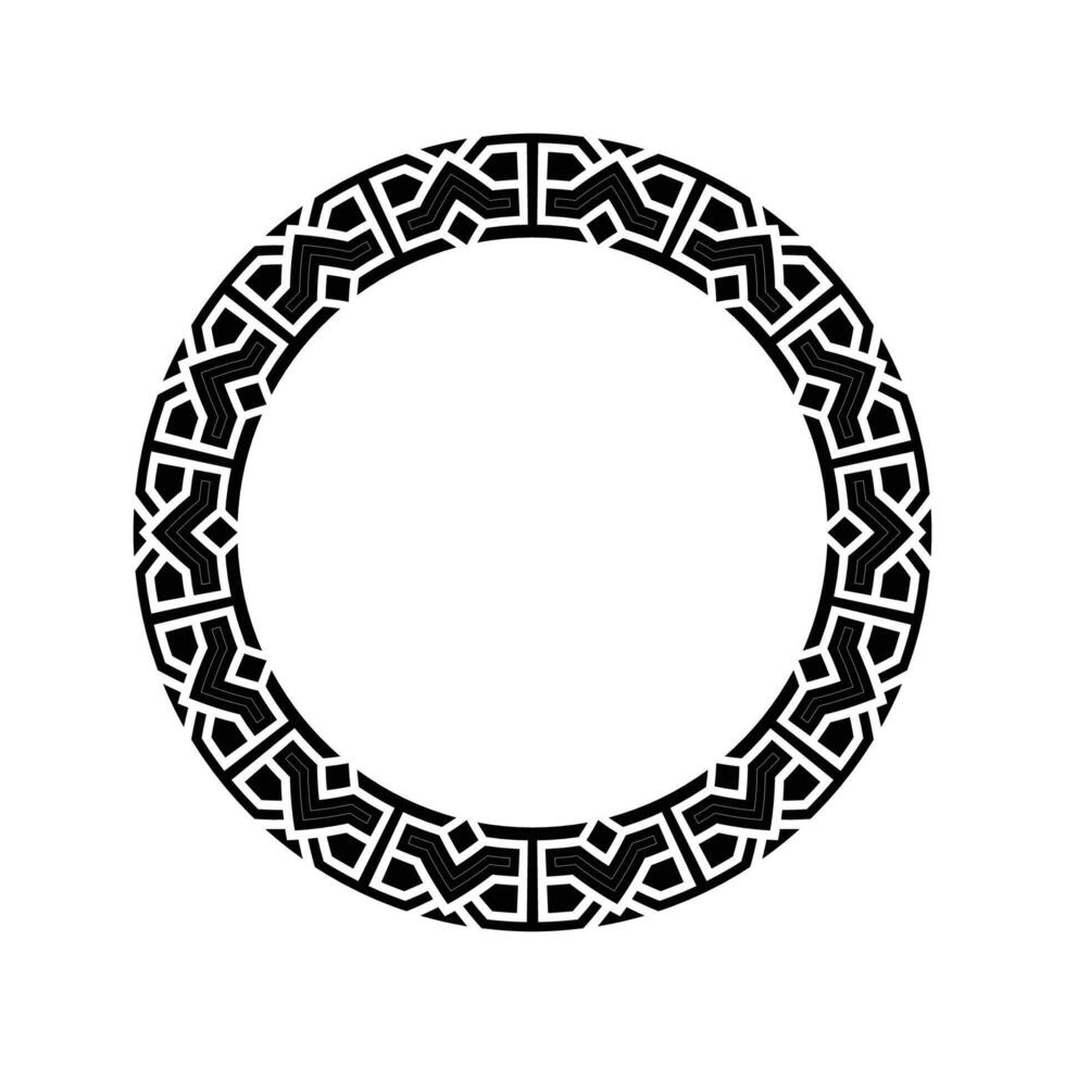 Ornamental pattern design circle frame. Ornamental Circular Knot Pattern. Border pattern design vector