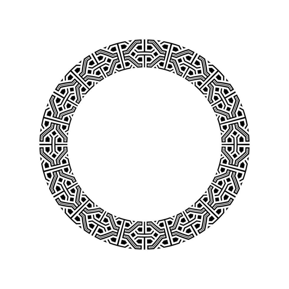 Ornamental pattern design circle frame. Ornamental Circular Knot Pattern. Border pattern design vector