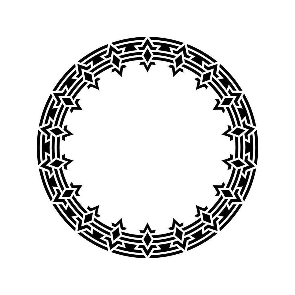 Ornamental pattern design circle frame. Ornamental Circular Knot Pattern. Border pattern design vector