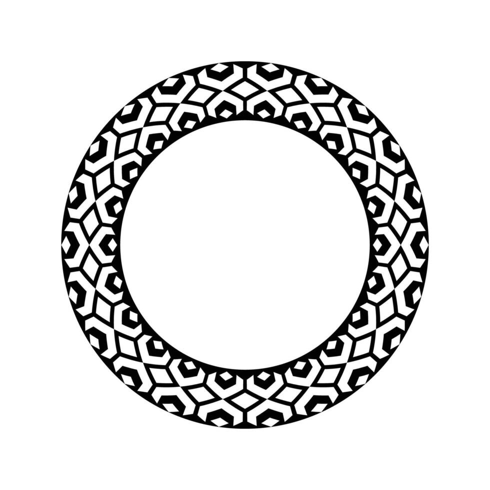 Ornamental pattern design circle frame. Ornamental Circular Knot Pattern. Border pattern design vector