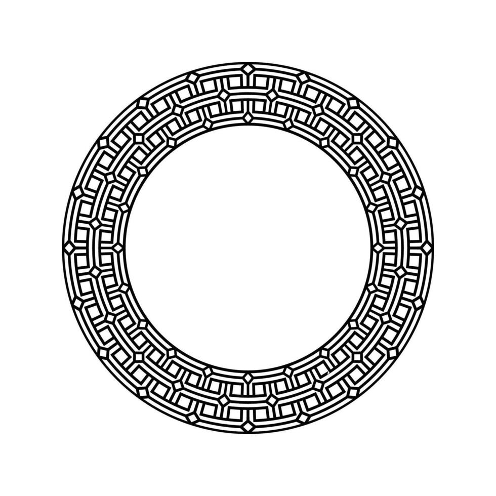 Ornamental pattern design circle frame. Ornamental Circular Knot Pattern. Border pattern design vector