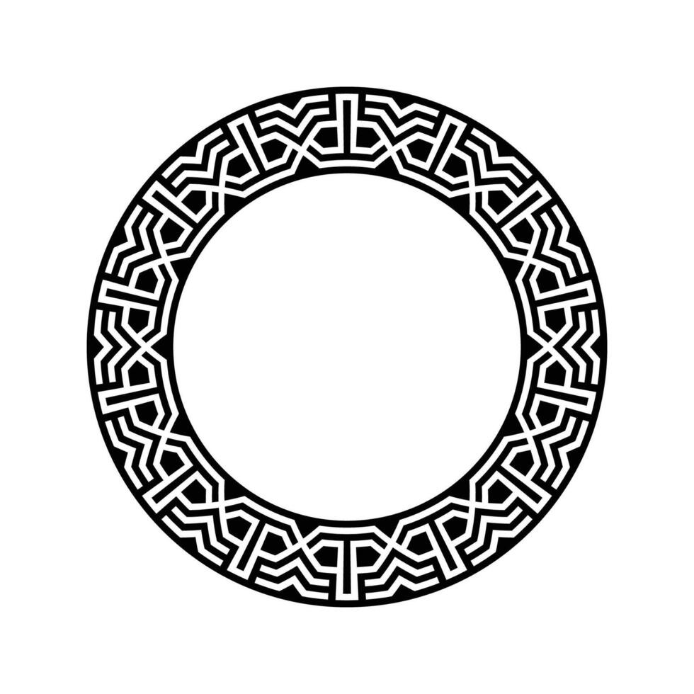 Ornamental pattern design circle frame. Ornamental Circular Knot Pattern. Border pattern design vector