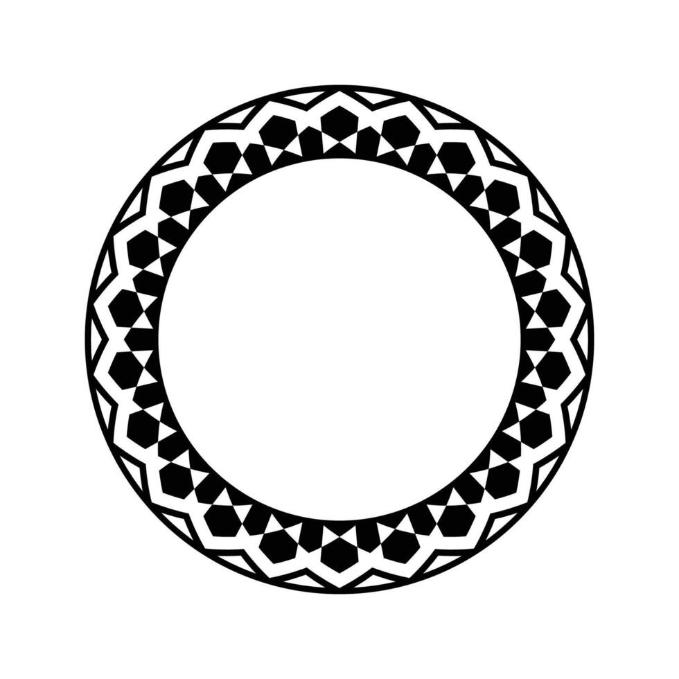 Ornamental pattern design circle frame. Ornamental Circular Knot Pattern. Border pattern design vector