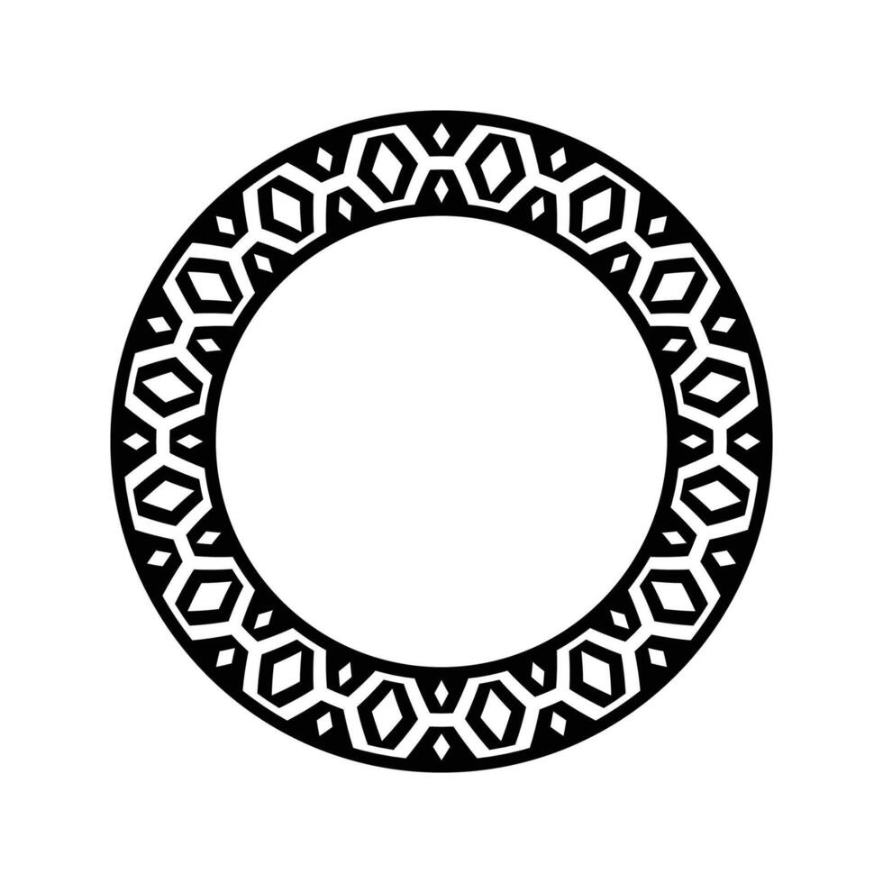 Ornamental pattern design circle frame. Ornamental Circular Knot Pattern. Border pattern design vector