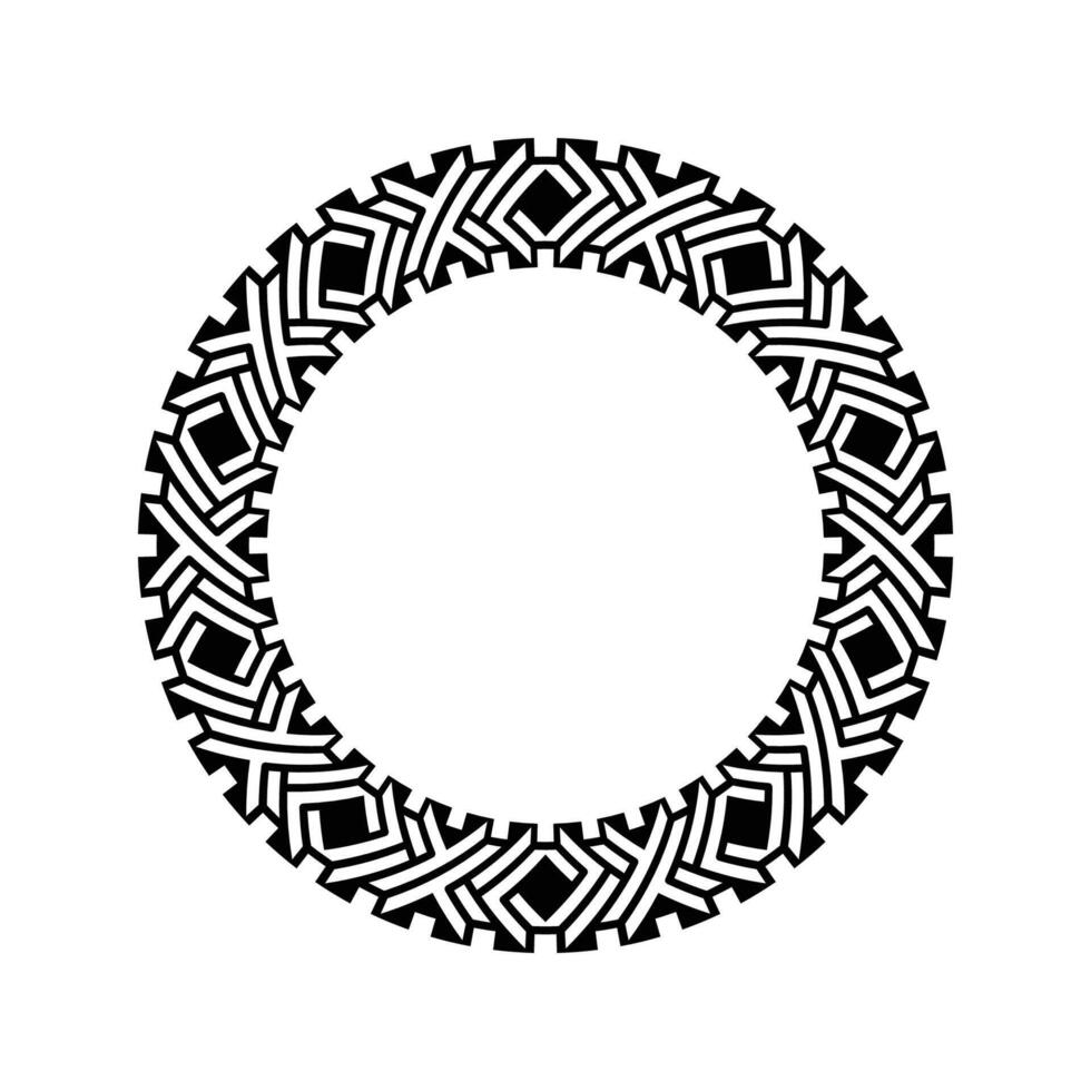 Ornamental pattern design circle frame. Ornamental Circular Knot Pattern. Border pattern design vector