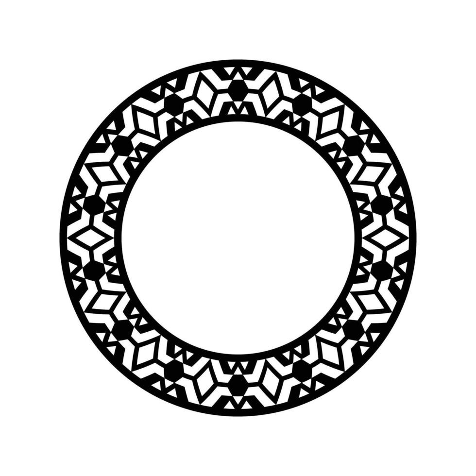 Ornamental pattern design circle frame. Ornamental Circular Knot Pattern. Border pattern design vector